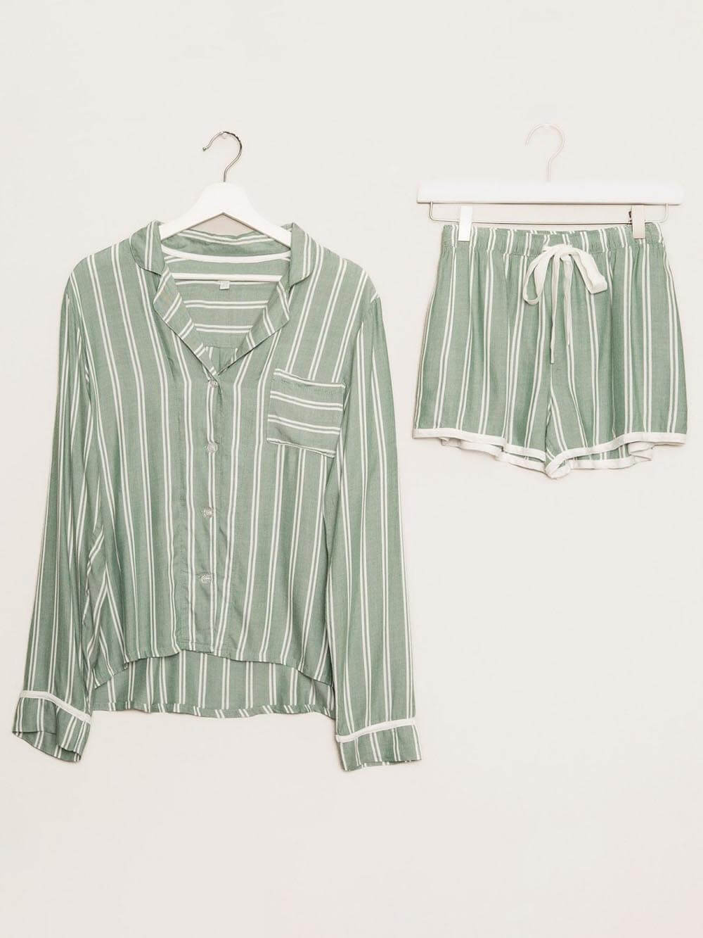 Randigt pyjamasset i rosa - Leia
