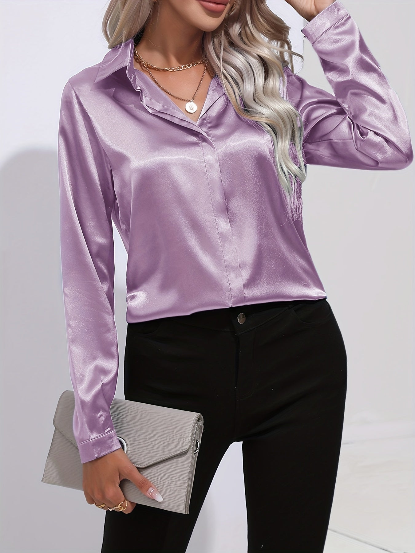 Elegant skjorta i satin - Margareta