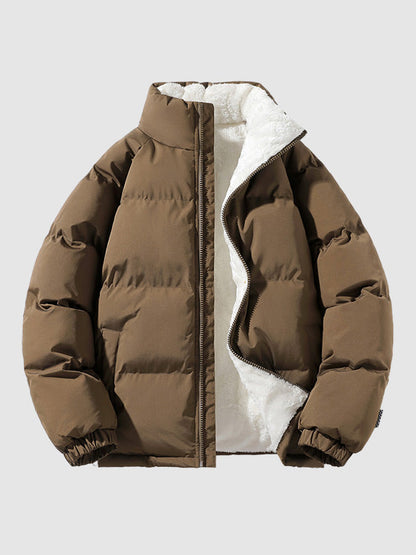 Tjock puffer fleecefodrad jacka för män - John