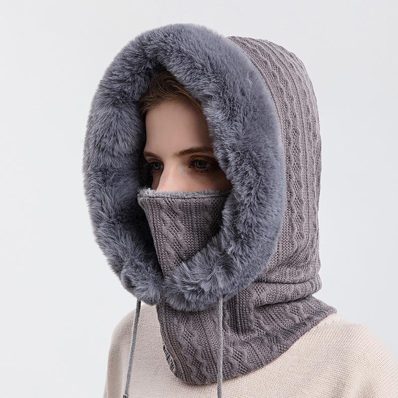 Varm fluffig halsduk hoodie - Elin