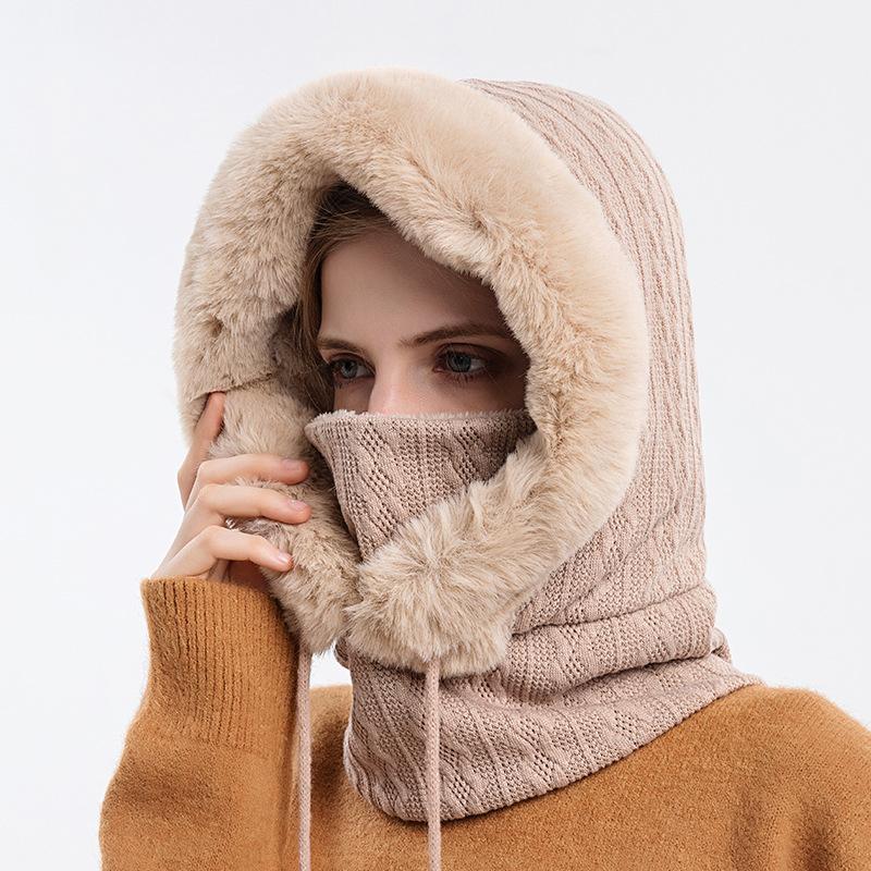 Varm fluffig halsduk hoodie - Elin