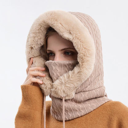 Varm fluffig halsduk hoodie - Elin