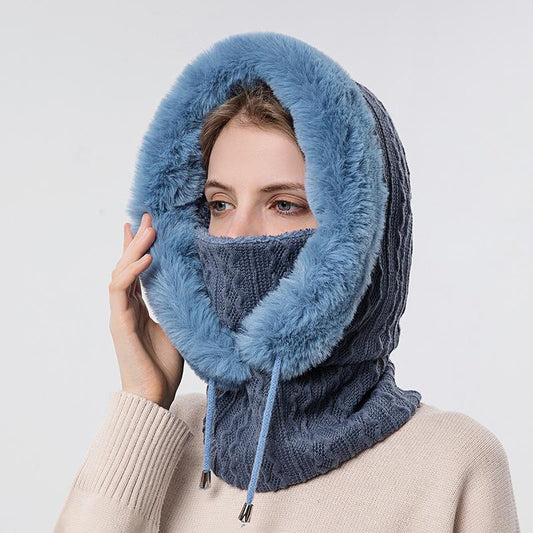 Varm fluffig halsduk hoodie - Elin