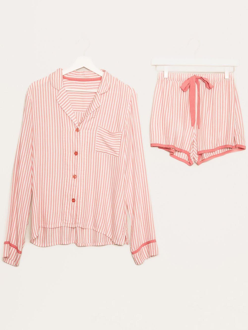 Randigt pyjamasset i rosa - Leia