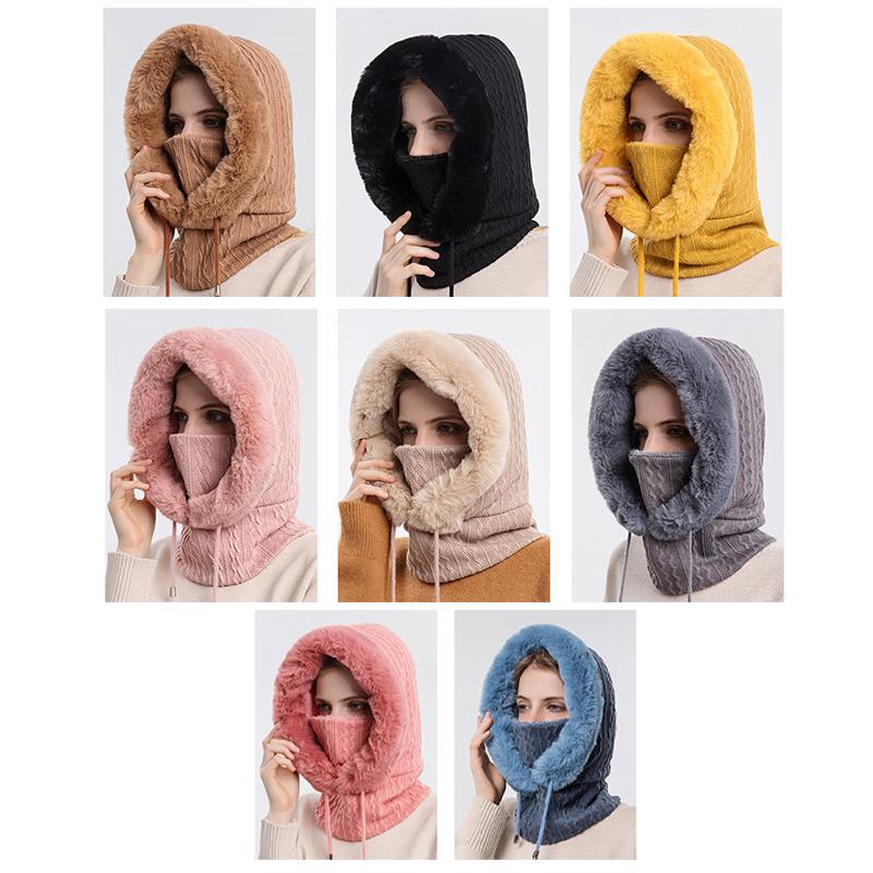 Varm fluffig halsduk hoodie - Elin