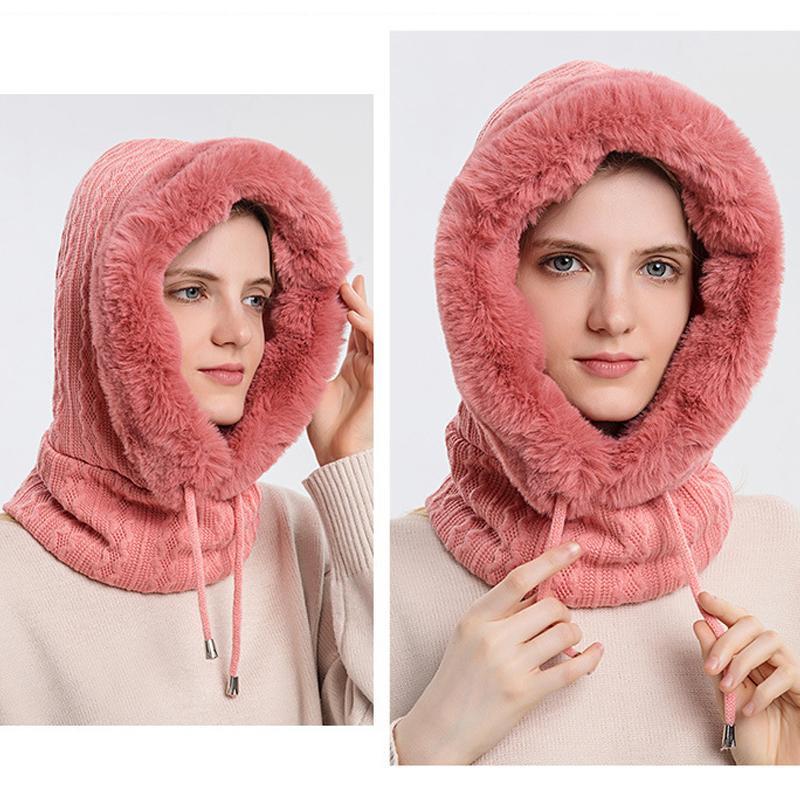Varm fluffig halsduk hoodie - Elin