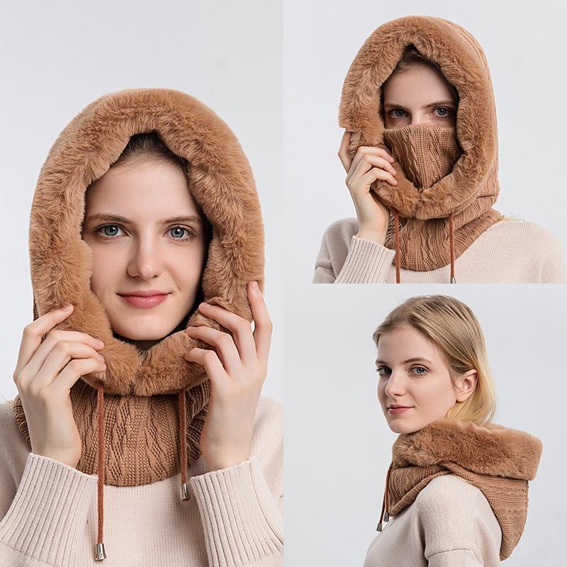 Varm fluffig halsduk hoodie - Elin