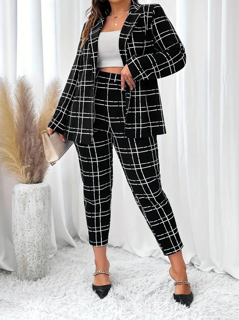 Chic rutig kavaj set - Nelly