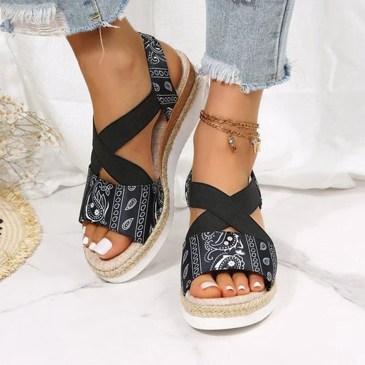 Espadrillesandaler med korsband -  Aunica