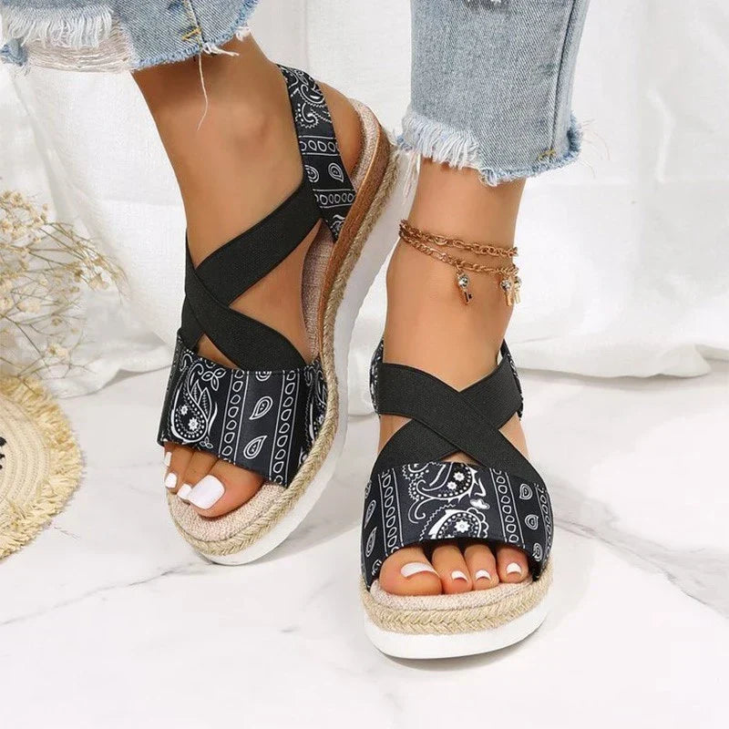 Espadrillesandaler med korsband -  Aunica