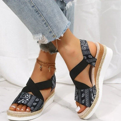 Espadrillesandaler med korsband -  Aunica