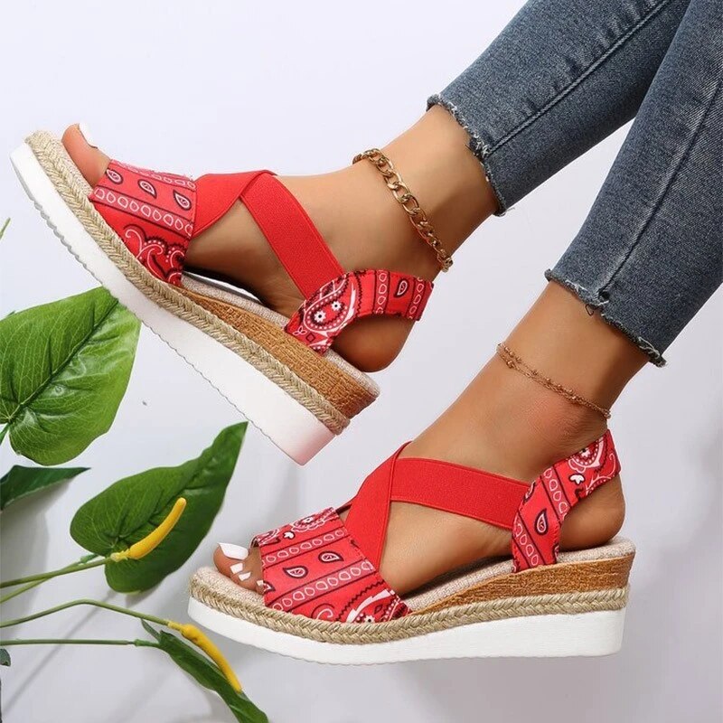 Espadrillesandaler med korsband -  Aunica