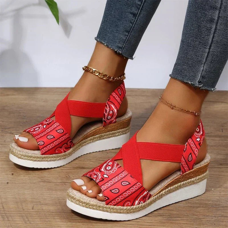 Espadrillesandaler med korsband -  Aunica