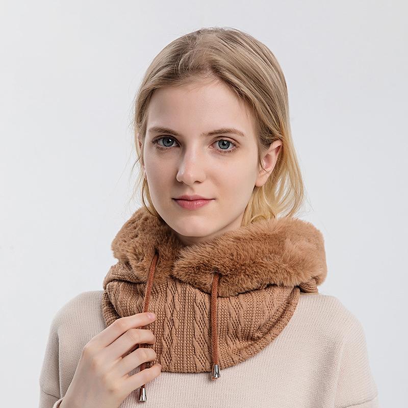 Varm fluffig halsduk hoodie - Elin