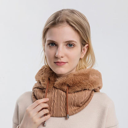Varm fluffig halsduk hoodie - Elin