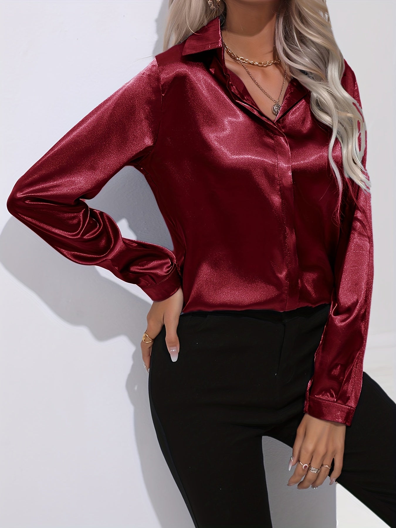 Elegant skjorta i satin - Margareta