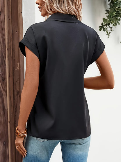 Svart blus med dragkedja - Emelie