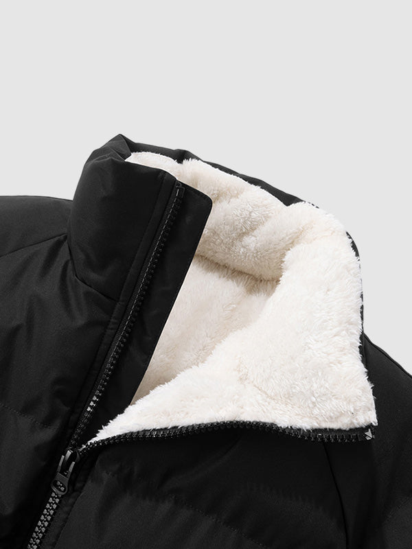 Tjock puffer fleecefodrad jacka för män - John
