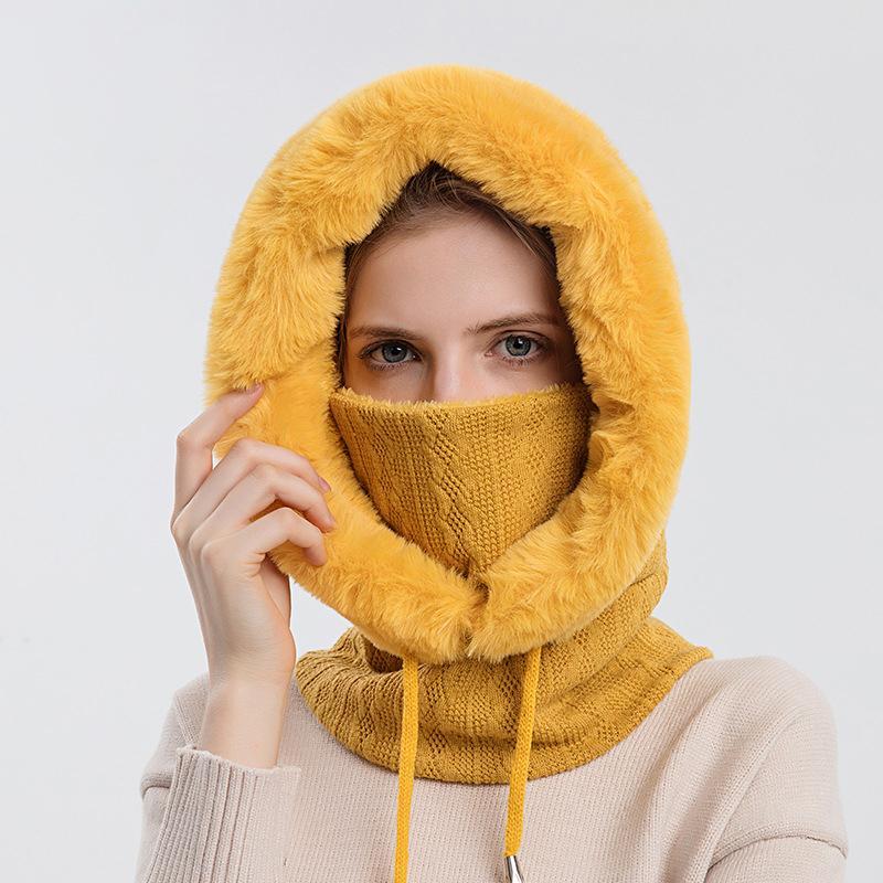 Varm fluffig halsduk hoodie - Elin