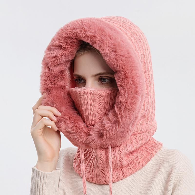 Varm fluffig halsduk hoodie - Elin