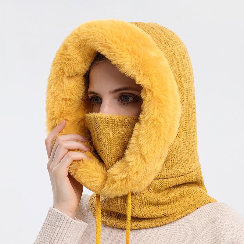 Varm fluffig halsduk hoodie - Elin