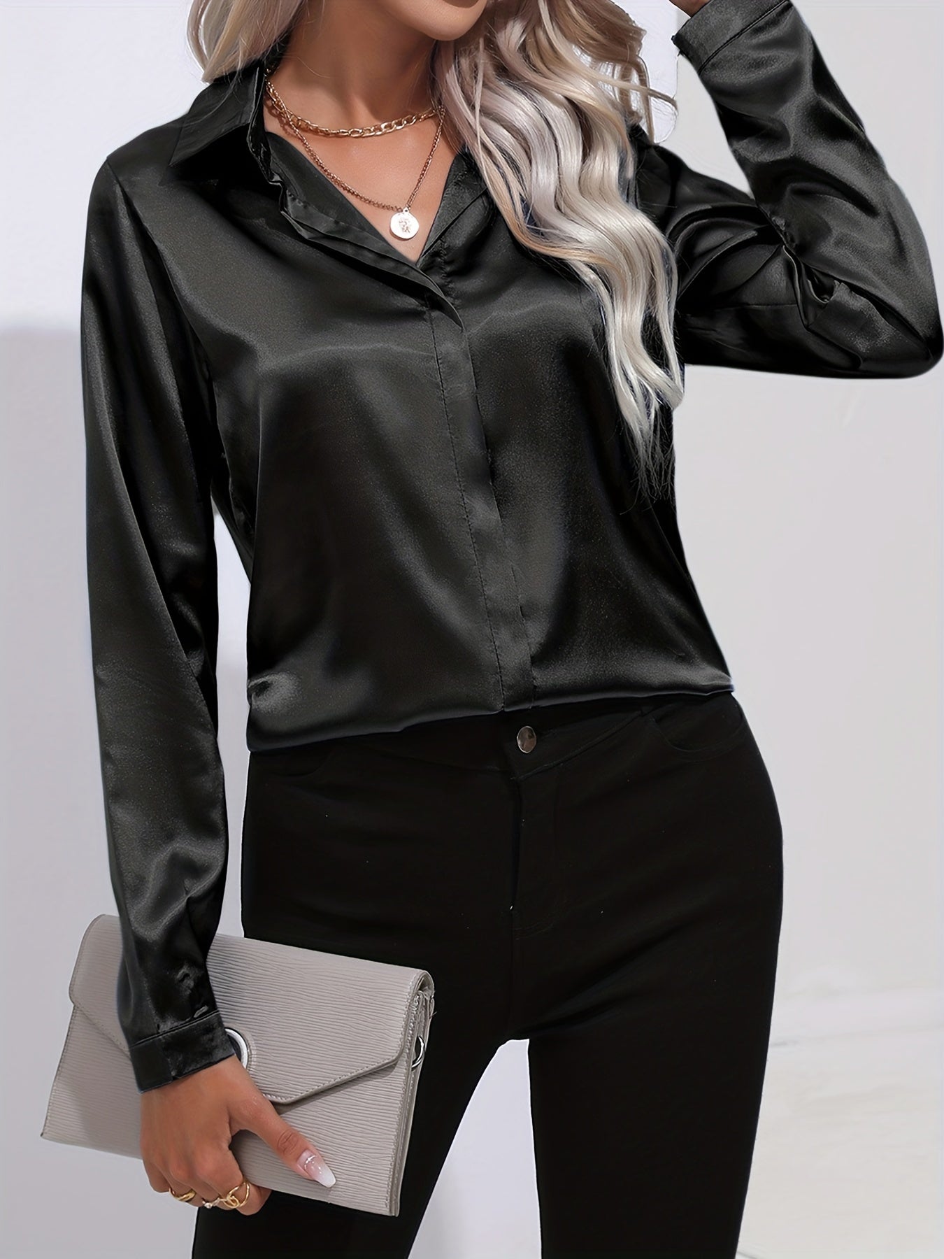 Elegant skjorta i satin - Margareta