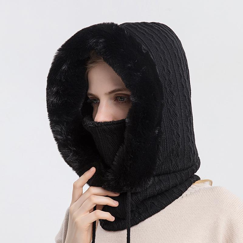 Varm fluffig halsduk hoodie - Elin