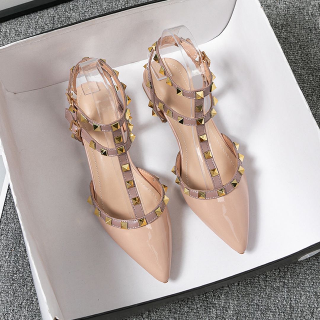Flip Flops Rivet Spikes Tå Sandaler för flickor - Elisia