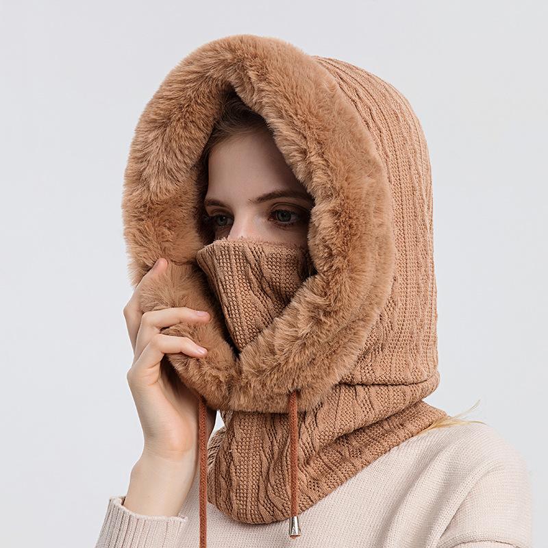Varm fluffig halsduk hoodie - Elin