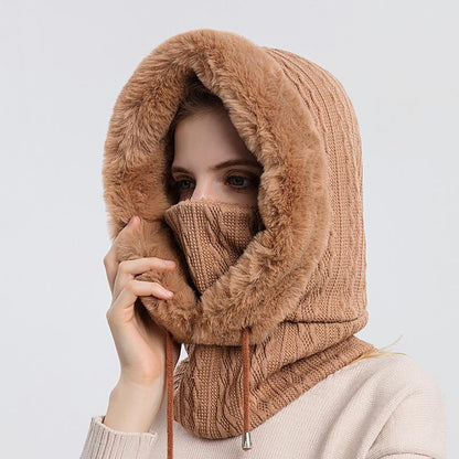 Varm fluffig halsduk hoodie - Elin