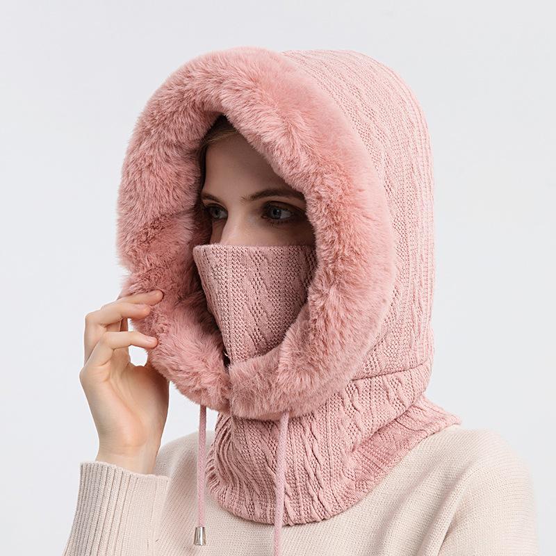 Varm fluffig halsduk hoodie - Elin