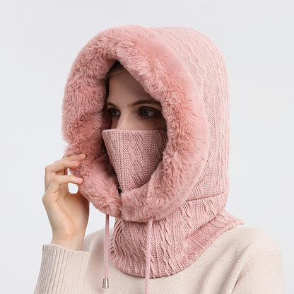Varm fluffig halsduk hoodie - Elin