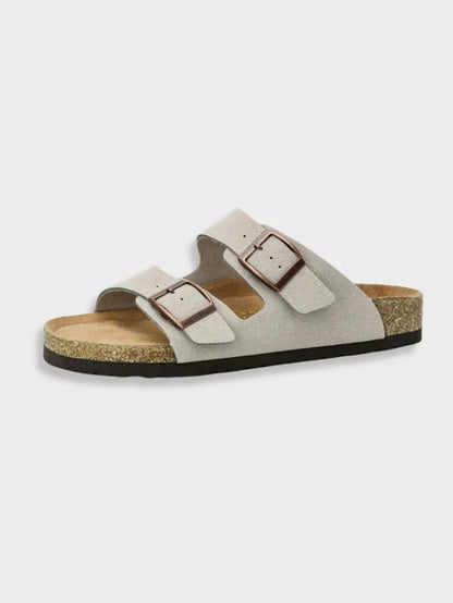 Sandaler med läderspänne med korksula för kvinnor - Greta