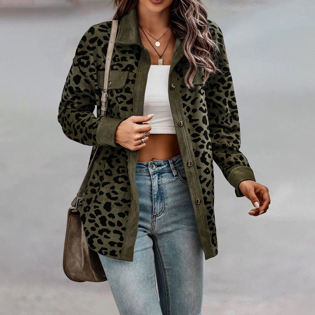 Trendig leopardmönstrad jacka - Lottie
