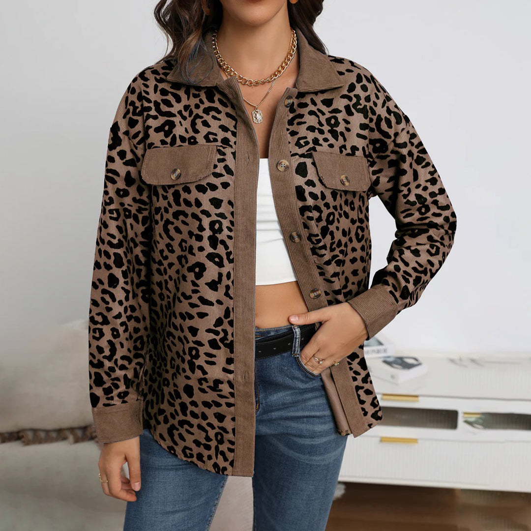 Trendig leopardmönstrad jacka - Lottie