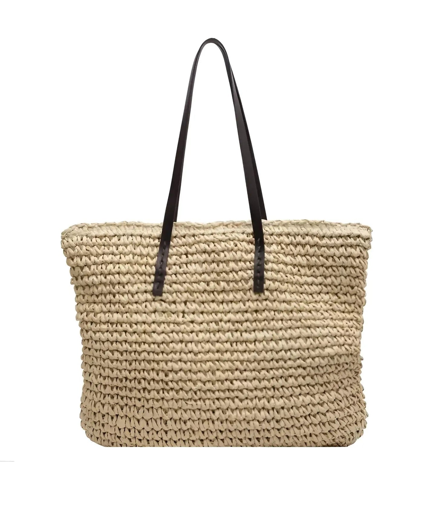 Snygg vävd shopper med långa handtag - Hedda