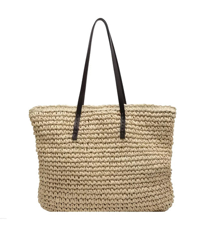 Snygg vävd shopper med långa handtag - Hedda