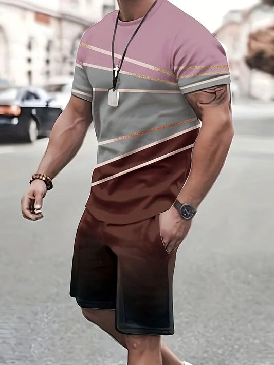 Casual T-shirt med rund hals och korta ärmar & shorts - Gylfi