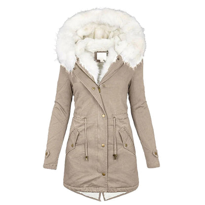 Stylische warme Jacke mit Fellkapuze - Alvinia