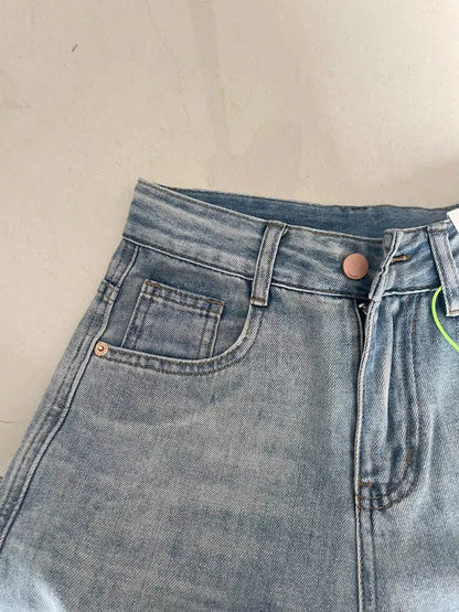 Punk, låg midja, baggy jeans för kvinnor - Solveig