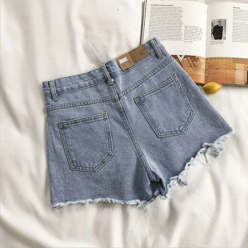 Denimshorts med hög midja - Linnea