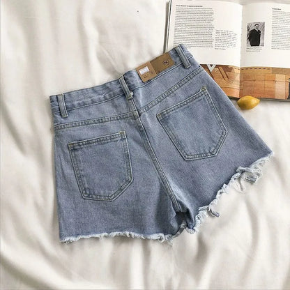 Denimshorts med hög midja - Linnea