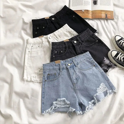 Denimshorts med hög midja - Linnea