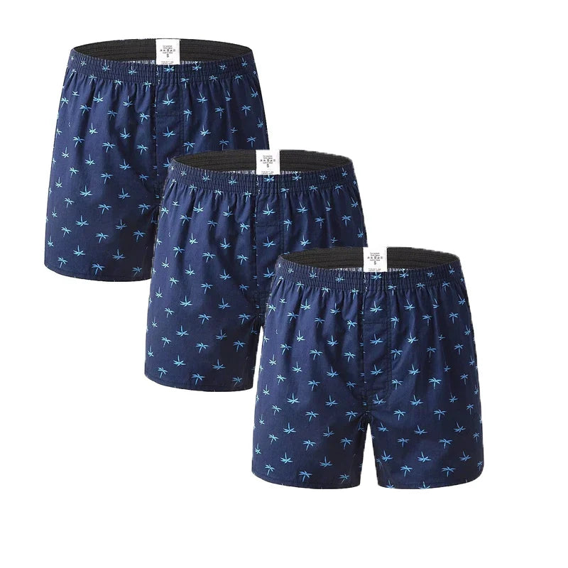 Blå boxershorts i bomull för män - Melker