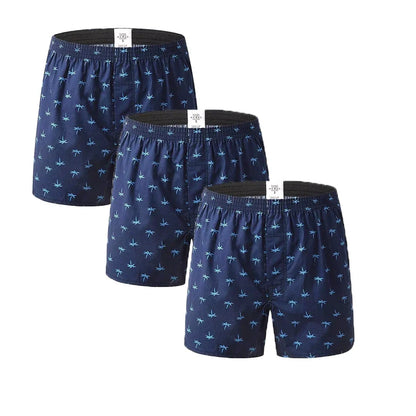 Blå boxershorts i bomull för män - Melker