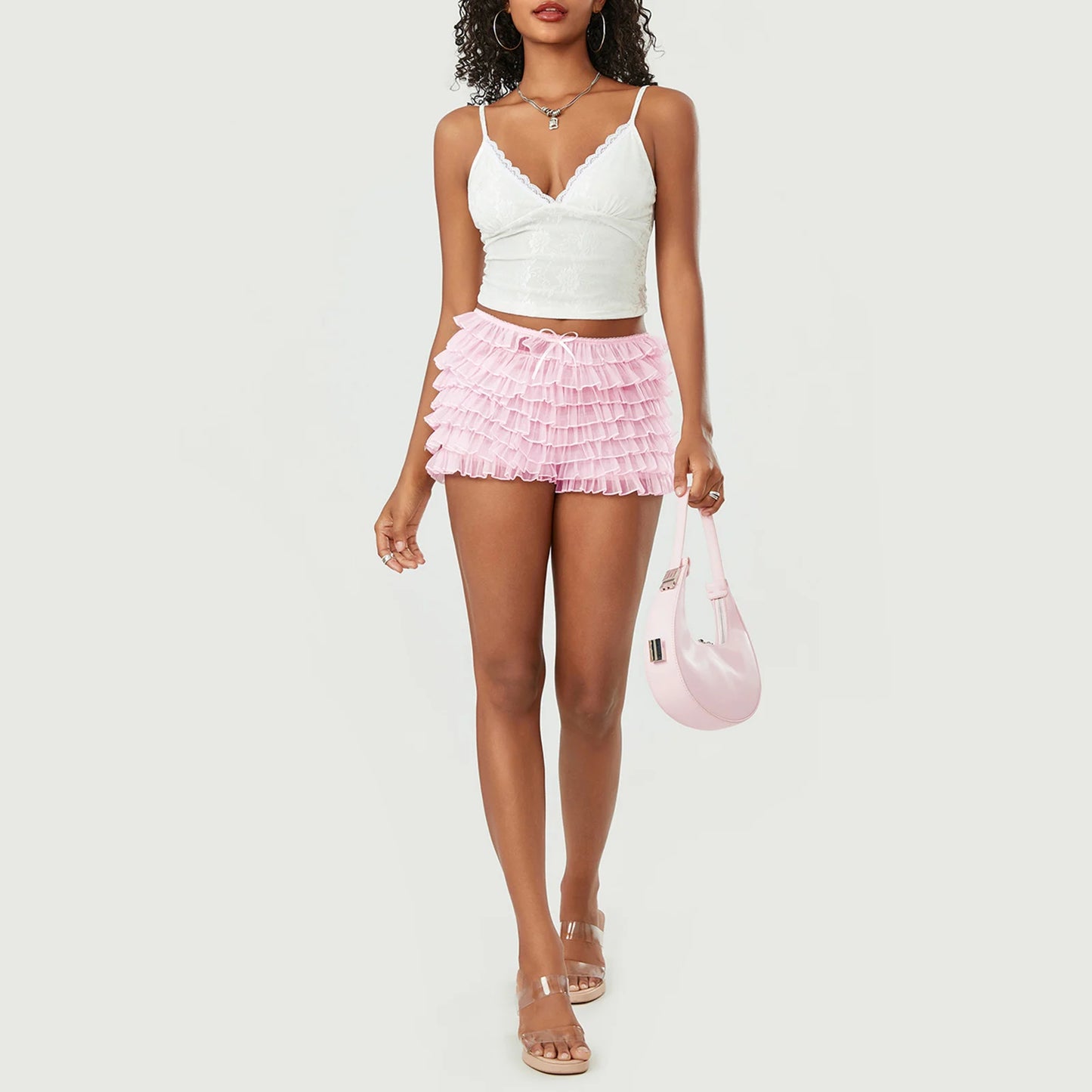 Ruffled sommarshorts för kvinnor - Maria