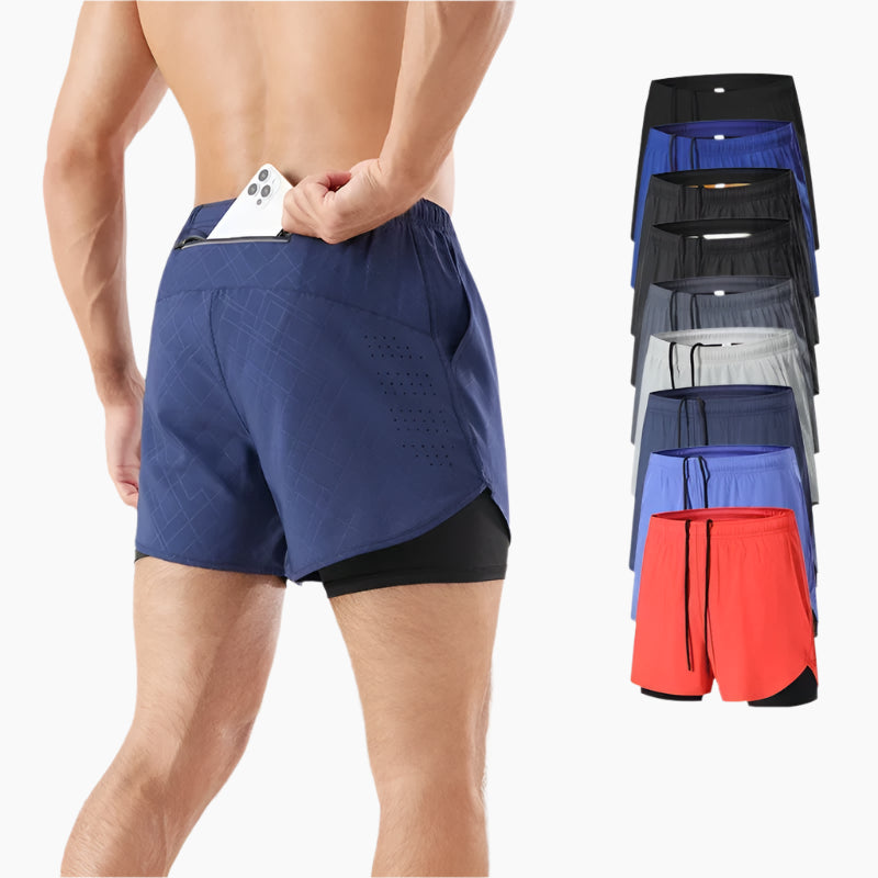 Sportshorts med dubbla lager för träning - Patrick
