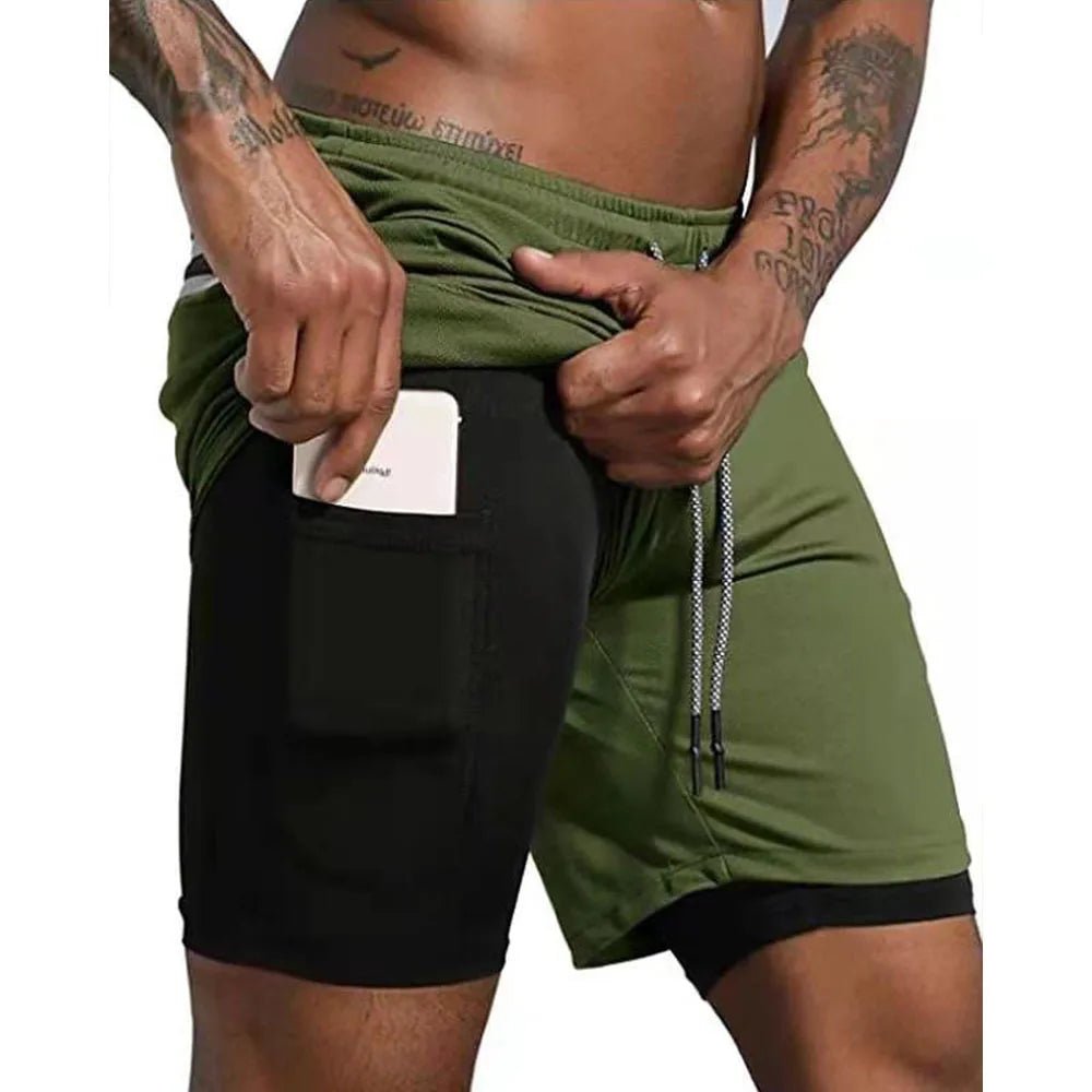 Sportkläder dubbeldäckade löparshorts - Kevin