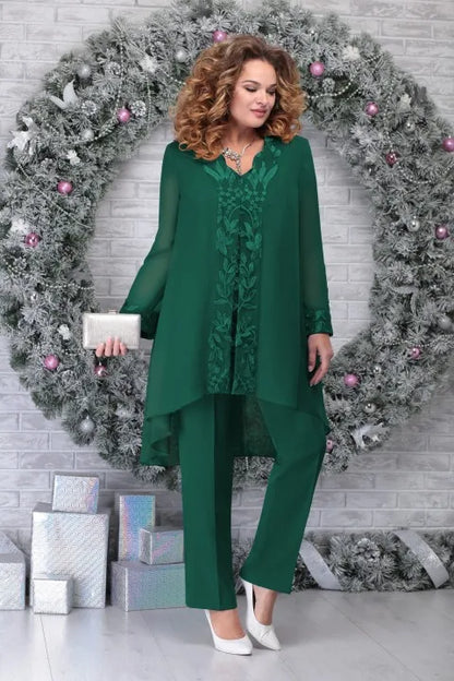 3-delad broderad kostym i plus size -  Berget