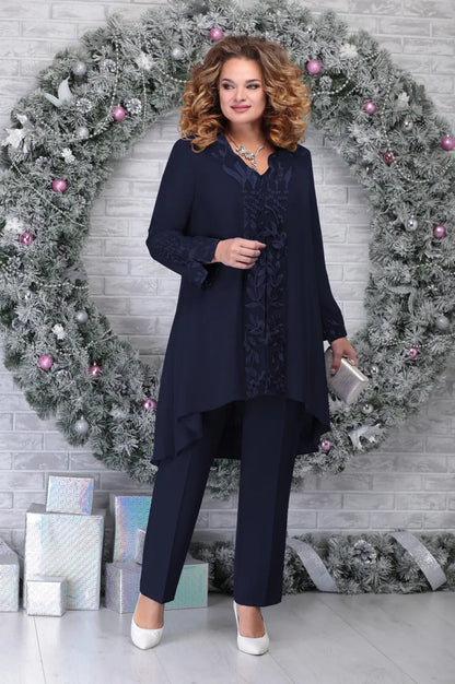 3-delad broderad kostym i plus size -  Berget